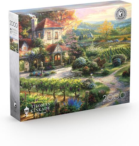 Ceaco - Silver Select - Thomas Kinkade - Wine Country Living - 2000 قطعة بانورامزو للألغاز للبالغين - اللغز الصعبة المثالية لليالي اللعبة - الحجم النهائي هو 38.50 × 26.50 in Saudi Arabia