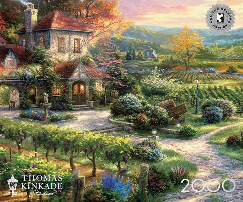 Ceaco - Silver Select - Thomas Kinkade - Wine Country Living - 2000 قطعة بانورامزو للألغاز للبالغين - اللغز الصعبة المثالية لليالي اللعبة - الحجم النهائي هو 38.50 × 26.50 in Saudi Arabia