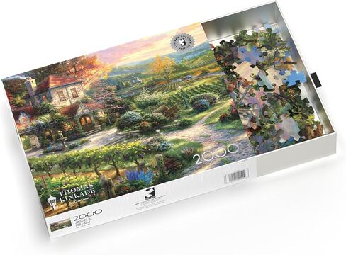 Ceaco - Silver Select - Thomas Kinkade - Wine Country Living - 2000 قطعة بانورامزو للألغاز للبالغين - اللغز الصعبة المثالية لليالي اللعبة - الحجم النهائي هو 38.50 × 26.50 in Saudi Arabia