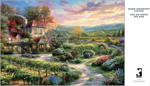 Ceaco - Silver Select - Thomas Kinkade - Wine Country Living - 2000 قطعة بانورامزو للألغاز للبالغين - اللغز الصعبة المثالية لليالي اللعبة - الحجم النهائي هو 38.50 × 26.50 in Saudi Arabia