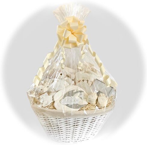 EKAPACKAGING 24x30 Inches 10 Pcs Large Cellophane Bags for Gift Baskets, Plastic Gift Basket Wrapping with Ribbons, Clear Cellophane Gift Bags for Party, Mother’s Day, Baby Showers, Christmas in Kuwait
