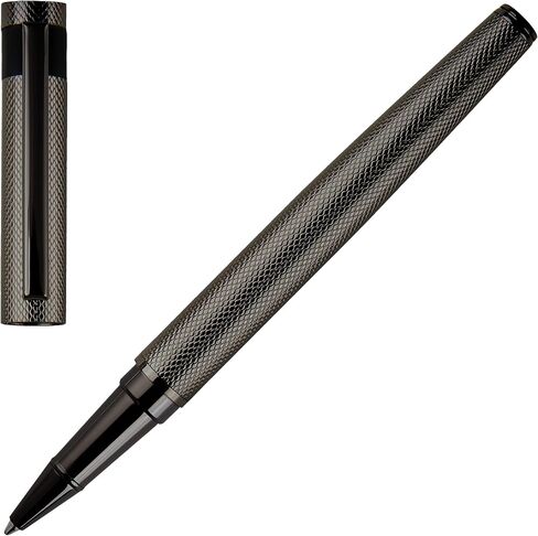 HUGO BOSS Loop Diamond HSW3675D Brass Rollerball Pen Gun Length: 14.6cm Black Ink in Saudi Arabia
