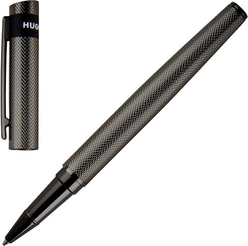 HUGO BOSS Loop Diamond HSW3675D Brass Rollerball Pen Gun Length: 14.6cm Black Ink in Saudi Arabia