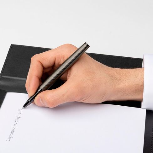 HUGO BOSS Loop Diamond HSW3675D Brass Rollerball Pen Gun Length: 14.6cm Black Ink in Saudi Arabia