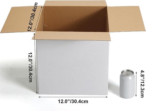 CRUGLA 12x12x12 مربعات الشحن الأبيض مجموعة من 10 ، صناديق من الورق المقوى المموجة البيضاء لشحن الأعمال الصغيرة التعبئة البريدية in Kuwait