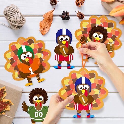 Watinc Fall عيد الشكر تركيا معلقة زخرفة ، DIY عيد الشكر للرجبي تركيا طقم حرفة معلقة مع ورق الأنسجة ، حصاد الخريف مستلزمات ديكور الشكر للأنشطة الترفيهية المدرسية (24 ٪) in Saudi Arabia
