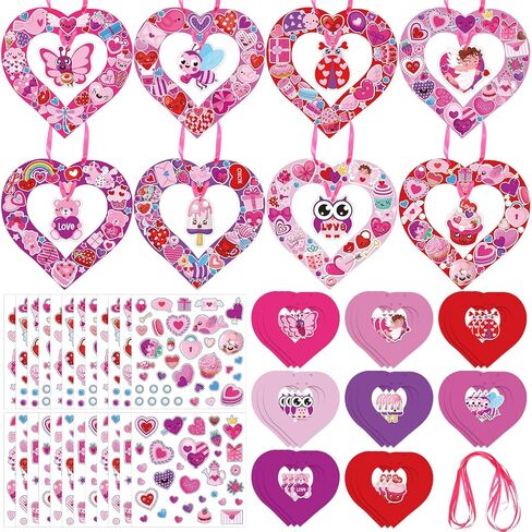 DoubleFill 24 Sets Fall Crafts Kit Make Your Own Thanksgiving Wreath Ornaments Autumn DIY Card Cute Stickers Bulk Fall Craft Hanging Decor for Home Classroom Art Activity Gift Exchange in Saudi Arabia