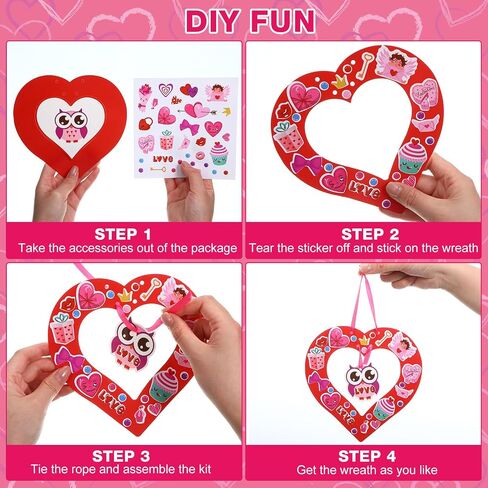 DoubleFill 24 Sets Fall Crafts Kit Make Your Own Thanksgiving Wreath Ornaments Autumn DIY Card Cute Stickers Bulk Fall Craft Hanging Decor for Home Classroom Art Activity Gift Exchange in Saudi Arabia
