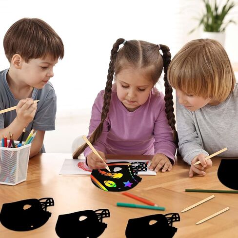 64 Pcs Football Scratch Paper Football Helmet Scratch Cards Ornaments with Wooden Stylus and Ribbons Color Your Own Football for DIY Crafts Painting Football Classroom Party Supplies in Saudi Arabia