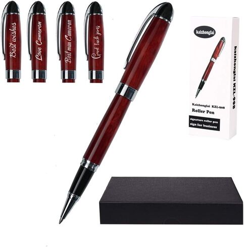 Ancolo Personalized Fountain Pen- Quality Pen Custom your own Name, Message,Company Team Name, Gift for Writer, professor, Calligrapher, students-Metal Body Black ink in Kuwait