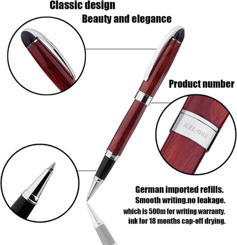 Ancolo Personalized Fountain Pen- Quality Pen Custom your own Name, Message,Company Team Name, Gift for Writer, professor, Calligrapher, students-Metal Body Black ink in Kuwait