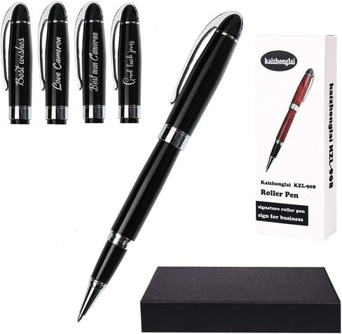 Ancolo Personalized Fountain Pen- Quality Pen Custom your own Name, Message,Company Team Name, Gift for Writer, professor, Calligrapher, students-Metal Body Black ink in Kuwait