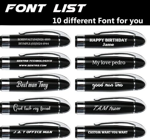 Ancolo Personalized Fountain Pen- Quality Pen Custom your own Name, Message,Company Team Name, Gift for Writer, professor, Calligrapher, students-Metal Body Black ink in Kuwait