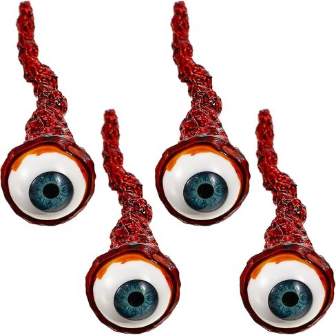 Tarpop 4 Pcs Ripped Out Eyeball Props Horror Movie Prop Quality Realistic Bloody Simulation Eyeballs for Halloween Horror Scary Decorations in Saudi Arabia
