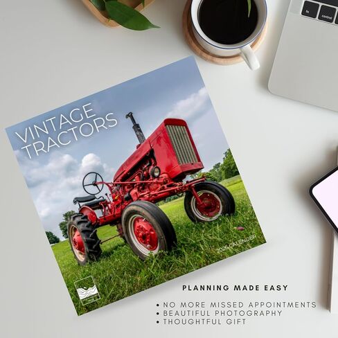 Vintage Tractors 2026 Wall Calendar | 12" x 24" Open | Farm Photography Thick & Sturdy Paper for Organizing & Planning | Office Kitchen Decor or Gift | Pacific Waters Press in Saudi Arabia