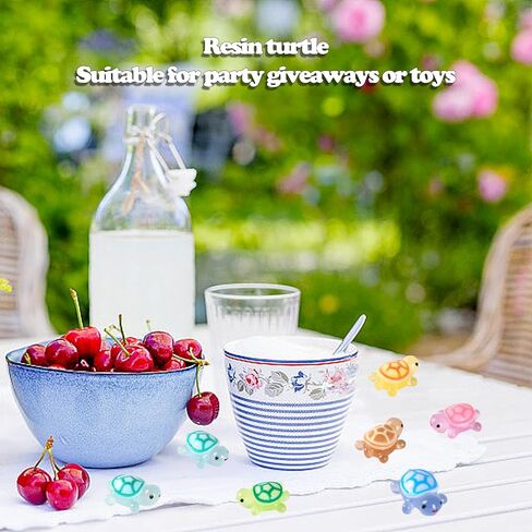 70PCS Luminous Mini Resin Turtles, Resin Animals, Mini Turtles, Marine Craft Decoration, Suitable for Decoration of Gardens, Parties, Miniature Landscapes (10 Colors) in Kuwait