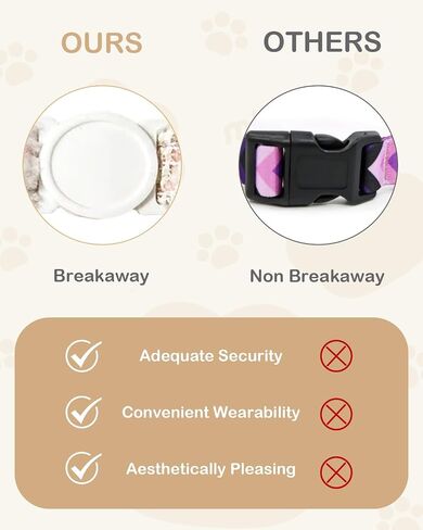 GoldTiger Cat Collar with Bow Tie, Cute Pearl Cat Collar with Breakaway, Suitable for Medium to Small Cats, Adjustable Size 7.87~11.81 Inches (Pink) in Saudi Arabia