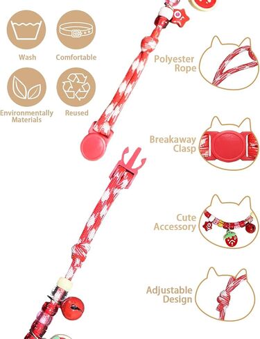 GoldTiger Cat Collar with Bow Tie, Cute Pearl Cat Collar with Breakaway, Suitable for Medium to Small Cats, Adjustable Size 7.87~11.81 Inches (Pink) in Saudi Arabia