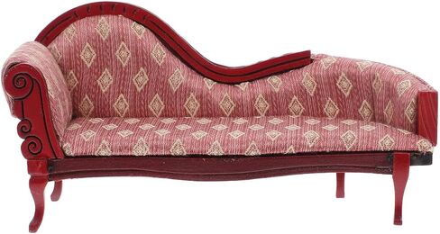 Operitacx 1:12 Scale Miniature Dollhouse Living Room Settee Vintage Style Upholstered Couch Dollhouse Accessory in Saudi Arabia