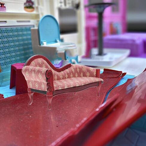 Operitacx 1:12 Scale Miniature Dollhouse Living Room Settee Vintage Style Upholstered Couch Dollhouse Accessory in Saudi Arabia