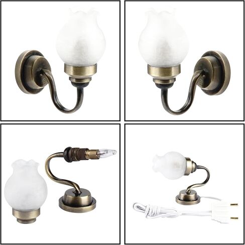 Waldosia 1:12 Scale Miniature 12V Tulip Wall Sconce – Wired Dollhouse Light Fixture for Classic Mini Rooms in Saudi Arabia