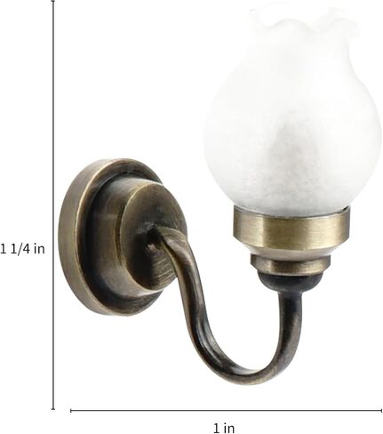 Waldosia 1:12 Scale Miniature 12V Tulip Wall Sconce – Wired Dollhouse Light Fixture for Classic Mini Rooms in Saudi Arabia