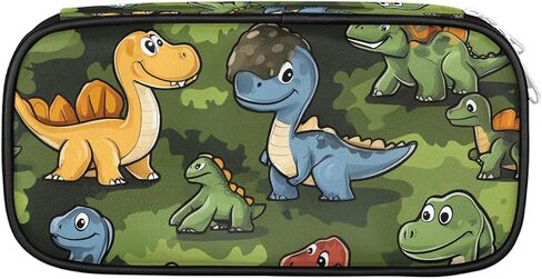 Dinosaur Pencil Case for Kids,Cute Zippered Pouch for School Supplies, Durable Fabric Pencil Box for Boys Girls, Perfect for Pens Markers Crayons in Saudi Arabia