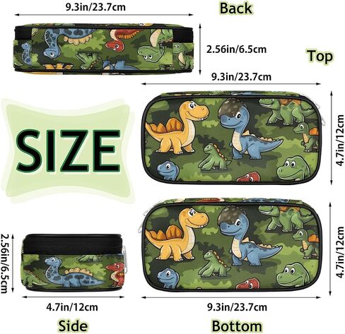 Dinosaur Pencil Case for Kids,Cute Zippered Pouch for School Supplies, Durable Fabric Pencil Box for Boys Girls, Perfect for Pens Markers Crayons in Saudi Arabia