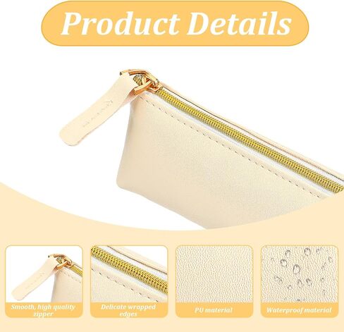 4 PCS Limstick Pouch ، Pu Leather Tiny Makeup Lipstick Bag مع سحاب ، حقيبة فرشاة مكياج محمولة لمكياج الفرش ، مستحضرات التجميل ، أحمر الشفاه ، القلم ، القلم الرصاص ، عملة معدنية (أسود بيج وردي أخضر) in Saudi Arabia
