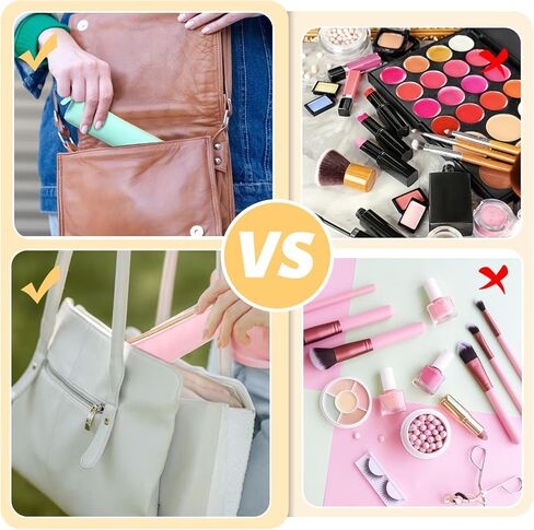 4 PCS Limstick Pouch ، Pu Leather Tiny Makeup Lipstick Bag مع سحاب ، حقيبة فرشاة مكياج محمولة لمكياج الفرش ، مستحضرات التجميل ، أحمر الشفاه ، القلم ، القلم الرصاص ، عملة معدنية (أسود بيج وردي أخضر) in Saudi Arabia