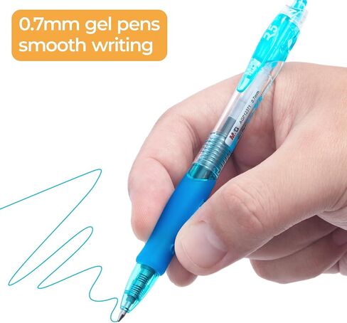 M & G 8 PCS ALS Multicolor Gel Als ، 0.7 مم أقل من أقلام السحب من أقلام السحب ، وأقلام حبر الهلام الجاف السري in Saudi Arabia