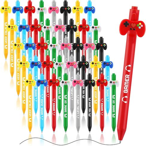 48 Pcs Video Pens Video Novelty Gel Ink Pens Gamer Party Favors Gaming Birthday Party Favors Gifts Video Party Favors Goodie Bag Stuffers in Saudi Arabia
