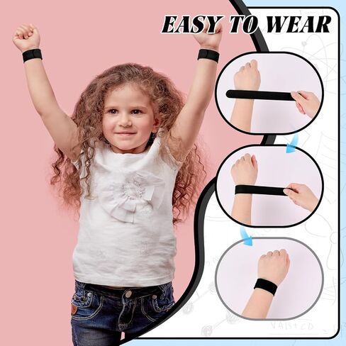 50pcs أساور صفعة السيليكون للأطفال - الحفلات الحرف الدائرية السائبة DIY ، حفلات الحفلات القابلة للتخصيص لأعياد الميلاد ، عيد الهالوين ، عيد الميلاد ، جوائز الفصول الدراسية وهدايا العطلات (أسود) in Saudi Arabia