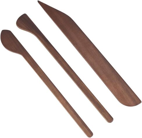 Benecreat 3pcs أداة نمذجة نحت الطين الخشبي ، أداة نحت الطين الخشبية ، أداة نمذجة عجينة الفخار البوليمري لصابون السيراميك. in Saudi Arabia