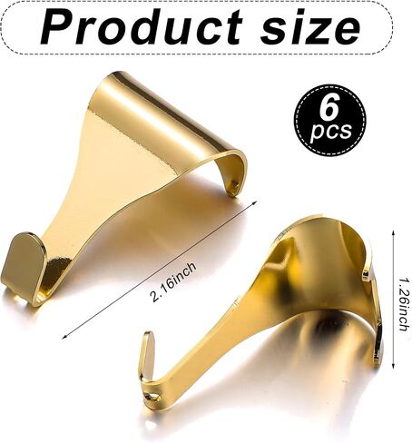 6 PCS Metal Molding Hooks Gold Labouling Picture Rail Hools Picture Rail Hooks for Photos Home Wall Home Hanging Exhibition Gallery Falleries ، in Saudi Arabia