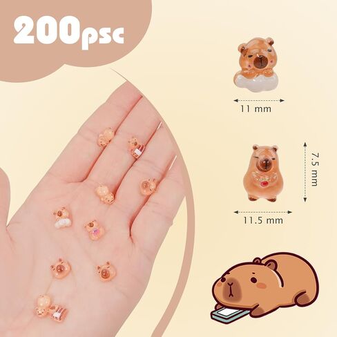 200 PCS Mini Resin Sea Animals - Mini Resin Capybaras Miniature Forms for Fairy Garden Micro Micro Dollhouse Home Decor in Kuwait