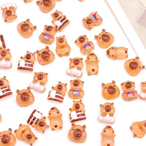 200 PCS Mini Resin Sea Animals - Mini Resin Capybaras Miniature Forms for Fairy Garden Micro Micro Dollhouse Home Decor in Kuwait