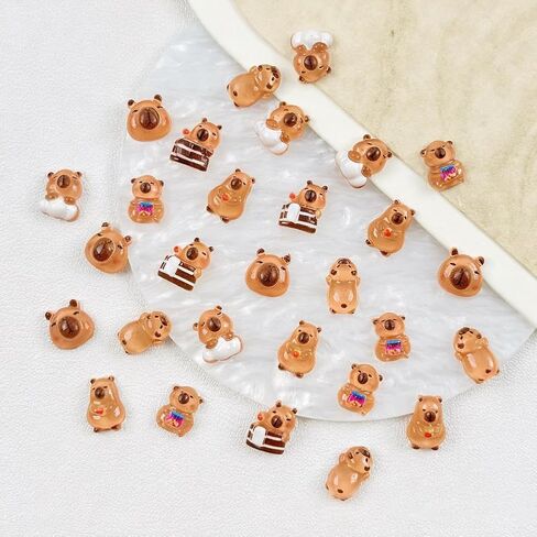 200 PCS Mini Resin Sea Animals - Mini Resin Capybaras Miniature Forms for Fairy Garden Micro Micro Dollhouse Home Decor in Kuwait