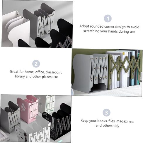 HOMSFOU Retractable Book Stand Folding Book Holder for Home Office Study and Library Space-Saving Design with Firm Construction for Heavy in Saudi Arabia