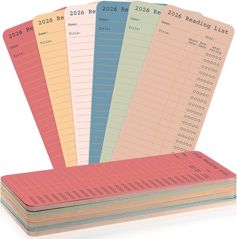 60 Pcs 2026 Reading Log Bookmark 3 x 7.9 Inch Reading List Bookmark Book Lovers Gifts Macaron Color Library Book Tracker Notecards for Teachers Students School Library Accessories in Saudi Arabia