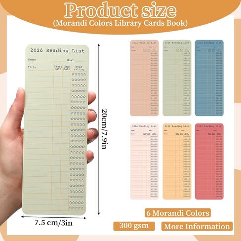 60 Pcs 2026 Reading Log Bookmark 3 x 7.9 Inch Reading List Bookmark Book Lovers Gifts Macaron Color Library Book Tracker Notecards for Teachers Students School Library Accessories in Saudi Arabia