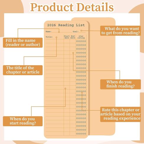 60 Pcs 2026 Reading Log Bookmark 3 x 7.9 Inch Reading List Bookmark Book Lovers Gifts Macaron Color Library Book Tracker Notecards for Teachers Students School Library Accessories in Saudi Arabia