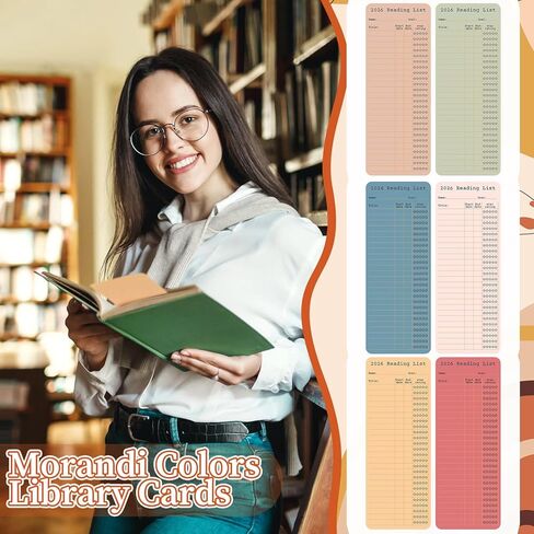 60 Pcs 2026 Reading Log Bookmark 3 x 7.9 Inch Reading List Bookmark Book Lovers Gifts Macaron Color Library Book Tracker Notecards for Teachers Students School Library Accessories in Saudi Arabia