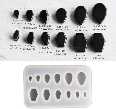 2 طقم العفن Picessilicone - القلب/الدائرة/التابوت/دمعة أدوات المجوهرات راتنجات الراتنجات لتلقيح التراغوس/اللولب ، قالب زخرفة الفنون والحرف اليدوية ، قوالب راتنج الايبوكسي القابلة لإعادة الاستخدام in Kuwait