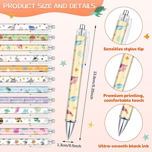 24 Pcs Turtle Ballpoint Pens and Sticky Notes Set Cute Turtle Themed Pens Memo Pads Sea Turtles Gift for School Office Supplies Coworkers Women Staff Employee Gifts in Saudi Arabia