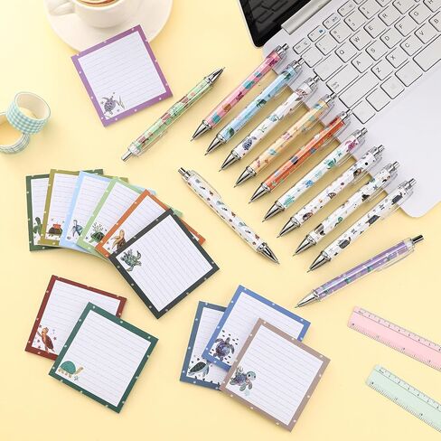 24 Pcs Turtle Ballpoint Pens and Sticky Notes Set Cute Turtle Themed Pens Memo Pads Sea Turtles Gift for School Office Supplies Coworkers Women Staff Employee Gifts in Saudi Arabia