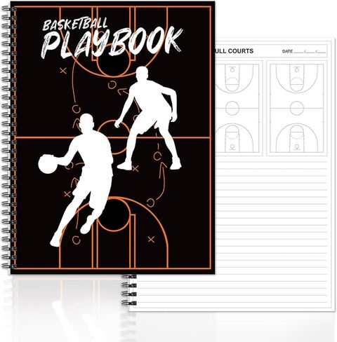 gisgfim Basketball Playbook Notebook 8.5x11 Inches Basketball Practice Planner Coaches Journal Coaching Drills Accessories Equipment Gift Plan and Review for Players Student Enthusiasts with 60 Sheets in Saudi Arabia