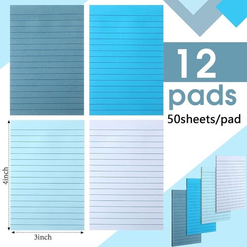 12 Pads Brown Boho Sticky Notes 4x6 with Line, Lined Self Stick Notes Pads Boho Office Supplies, Vintage Aesthetic School Accessories 50 Sheets/pad in Saudi Arabia