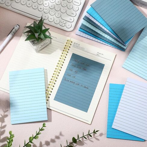 12 Pads Brown Boho Sticky Notes 4x6 with Line, Lined Self Stick Notes Pads Boho Office Supplies, Vintage Aesthetic School Accessories 50 Sheets/pad in Saudi Arabia
