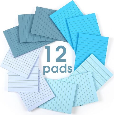 12 Pads Brown Boho Sticky Notes 4x6 with Line, Lined Self Stick Notes Pads Boho Office Supplies, Vintage Aesthetic School Accessories 50 Sheets/pad in Saudi Arabia